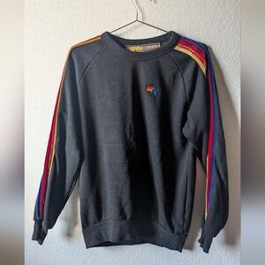 AVIATOR NATION crew sweatshirt with velvet stripes